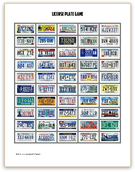 U.S. License Plates Game