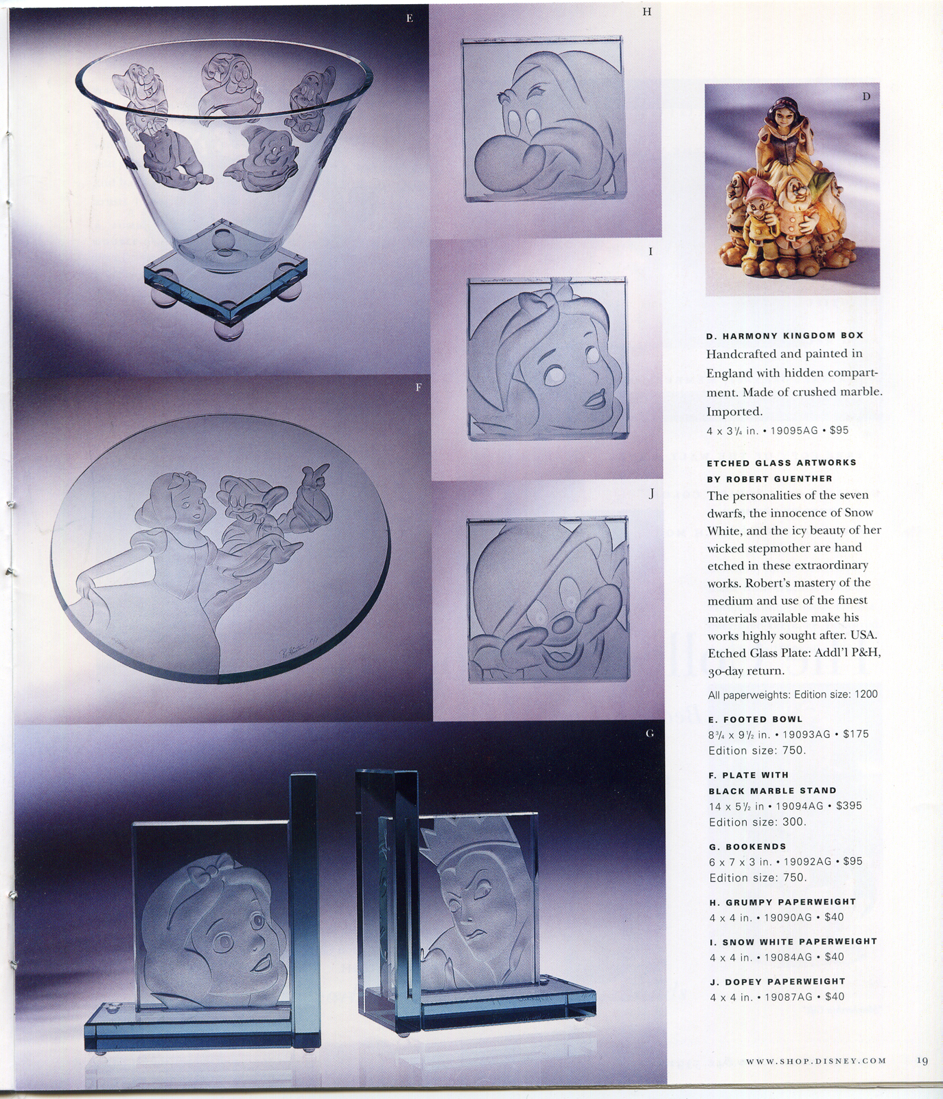 Filmic Light Snow White Archive Robert Guenther Etched Glass Art