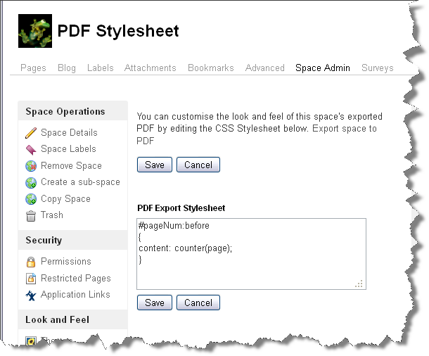 Confluence Help Add Page Numbers to a PDF Export