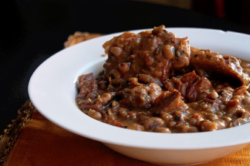 Creole Contessa Easy Slow Cooker Black Eyed Peas with Ham Hocks