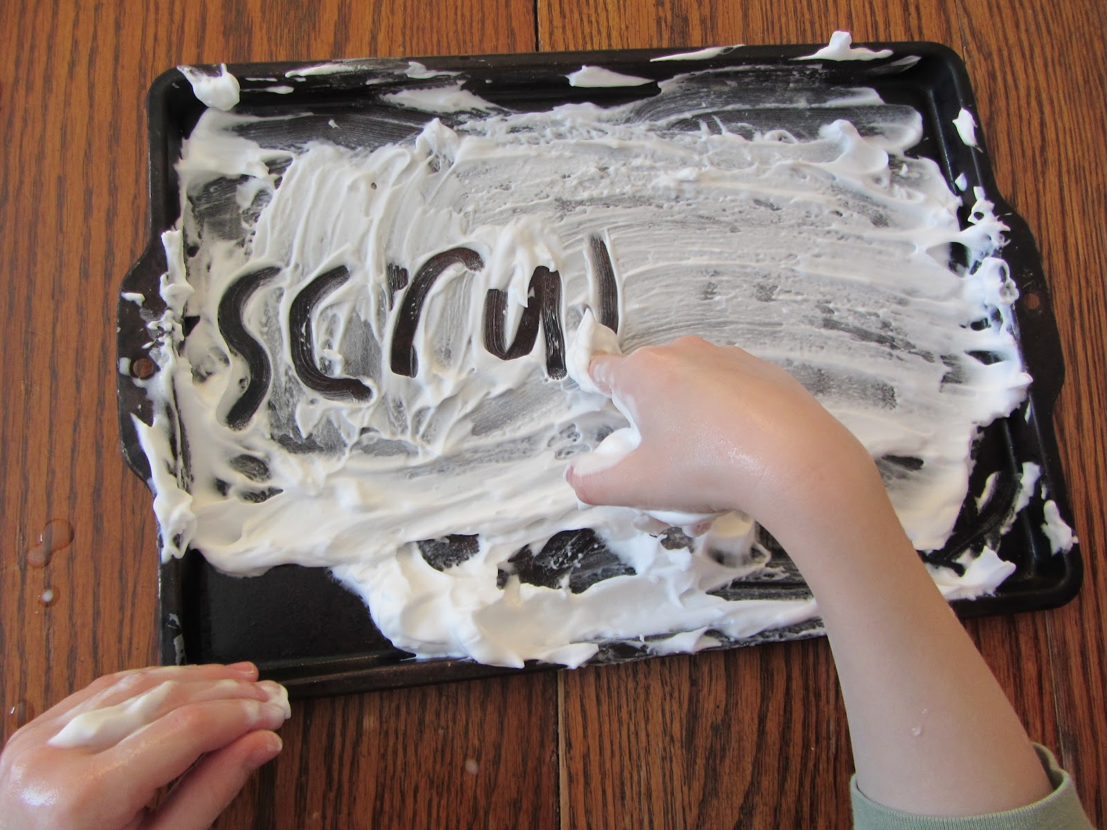 The Unlikely Homeschool Shaving Cream Spelling