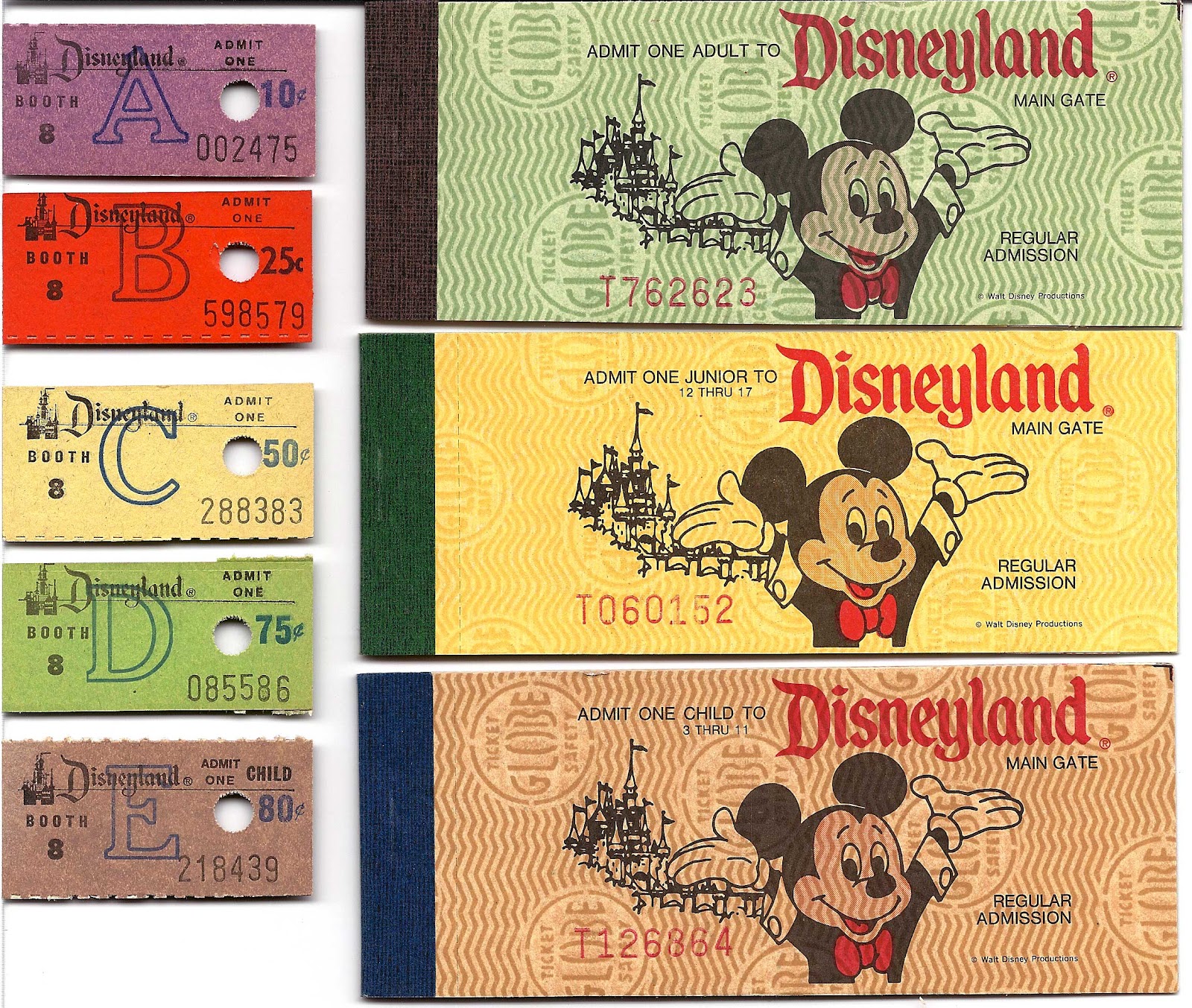 Vintage Disneyland Tickets: Decades of Disneyland Tickets - Part 2