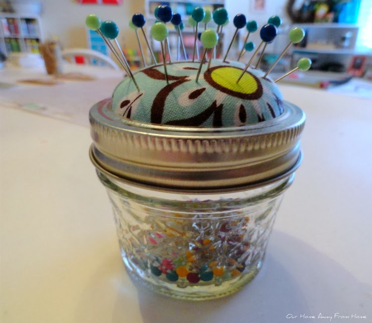 Our Home Away From Home MASON JAR PIN CUSHION