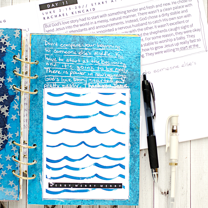 Advent Mixed Media Art Worship Art Journal using the Naptime Diaries Advent Devotional and Calendars | Day 11