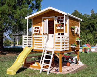 Wood Outdoor Playhouses for Girls and Boys from Green House