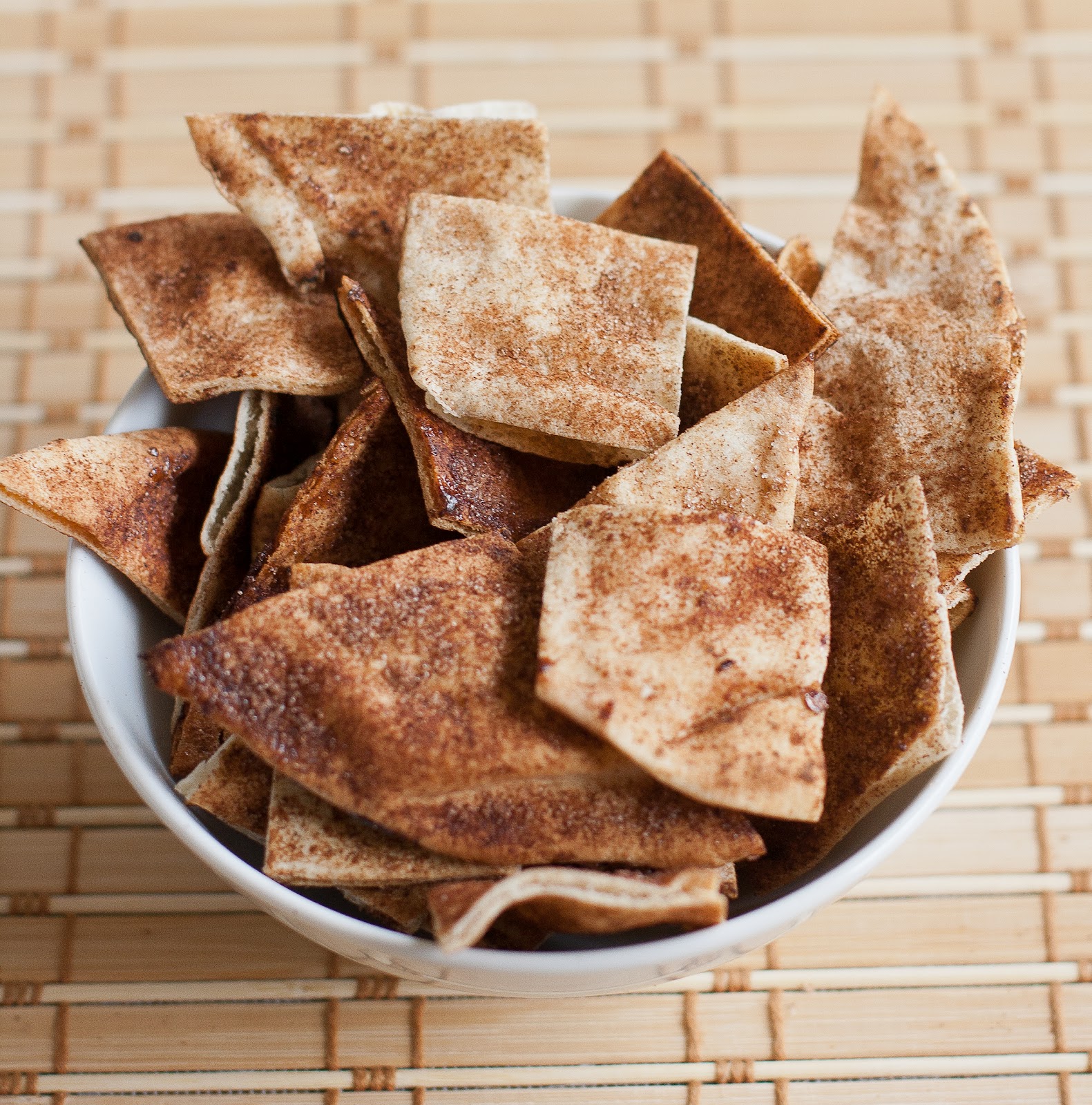 food.music.life. Baked Cinnamon Sugar Pita Chips
