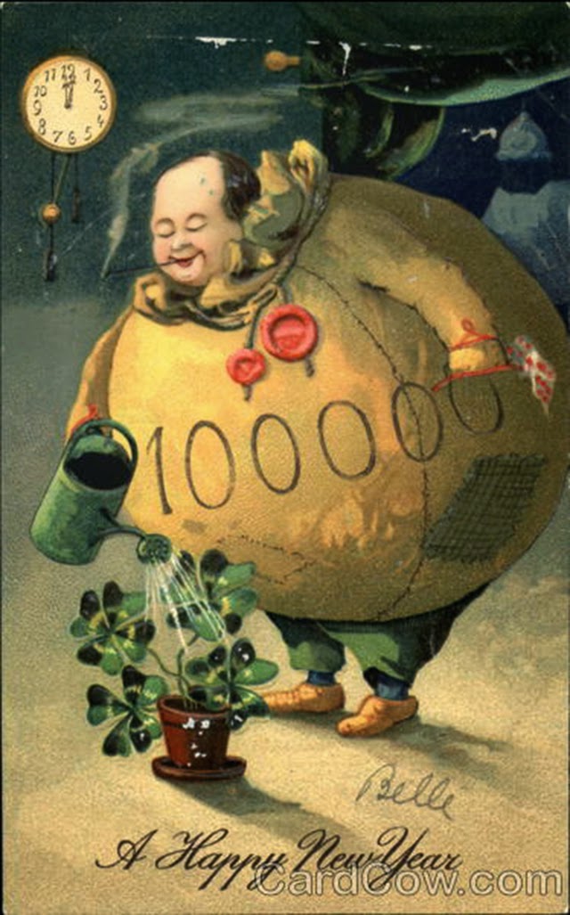 30 Strange and Creepy Vintage New Year's Postcards From