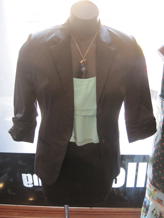 Sunny girl jacket $69.95 (only 2 left), mei mei green ruffle top $20