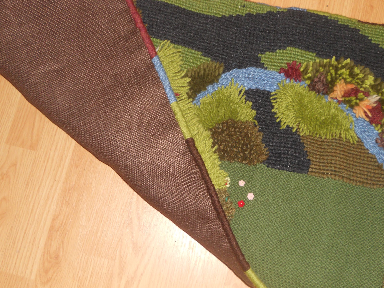The Five of Us Finished! Wool Farm Play Mat