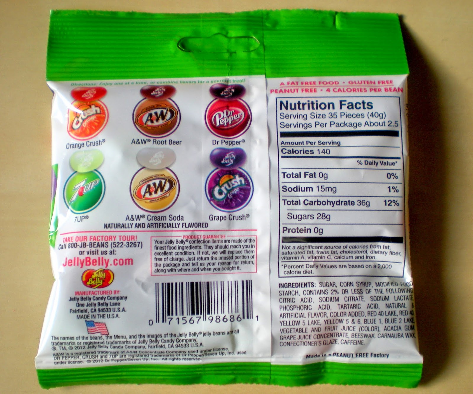 la fille lumineuse Jelly Belly "Soda Pop Shoppe"