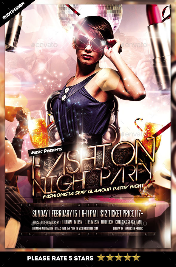 fashion night party flyer sungaigrafik