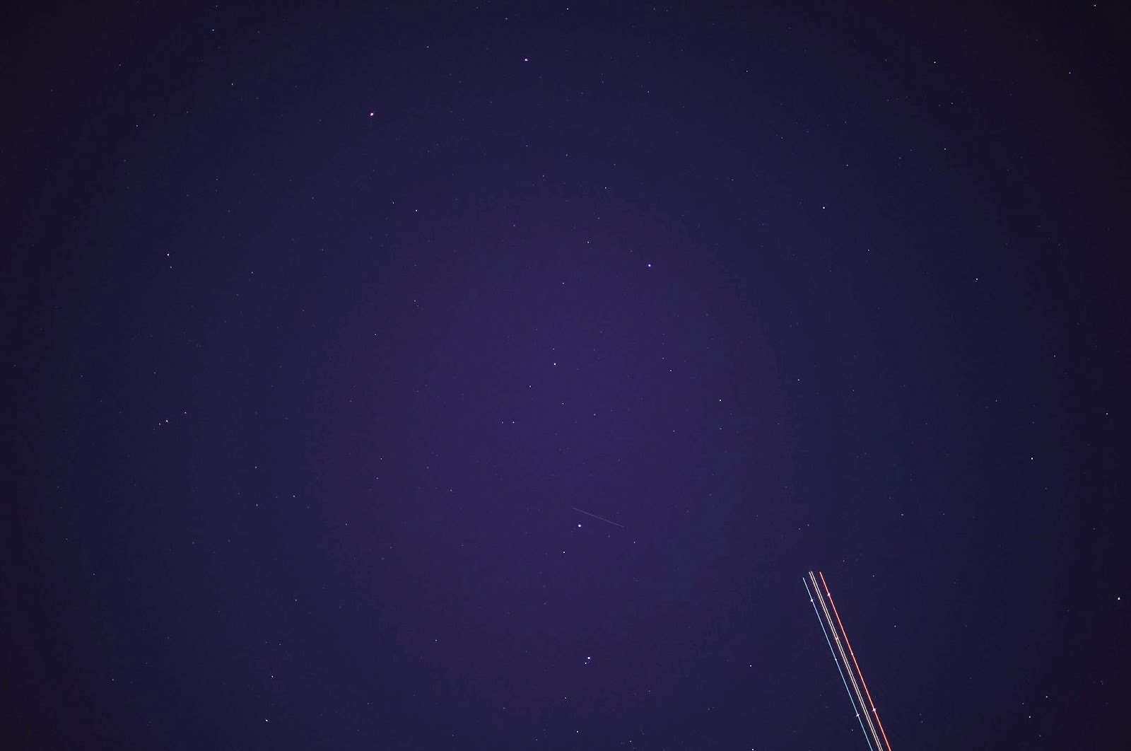 The Plough (Big Dipper) and passing aircraft