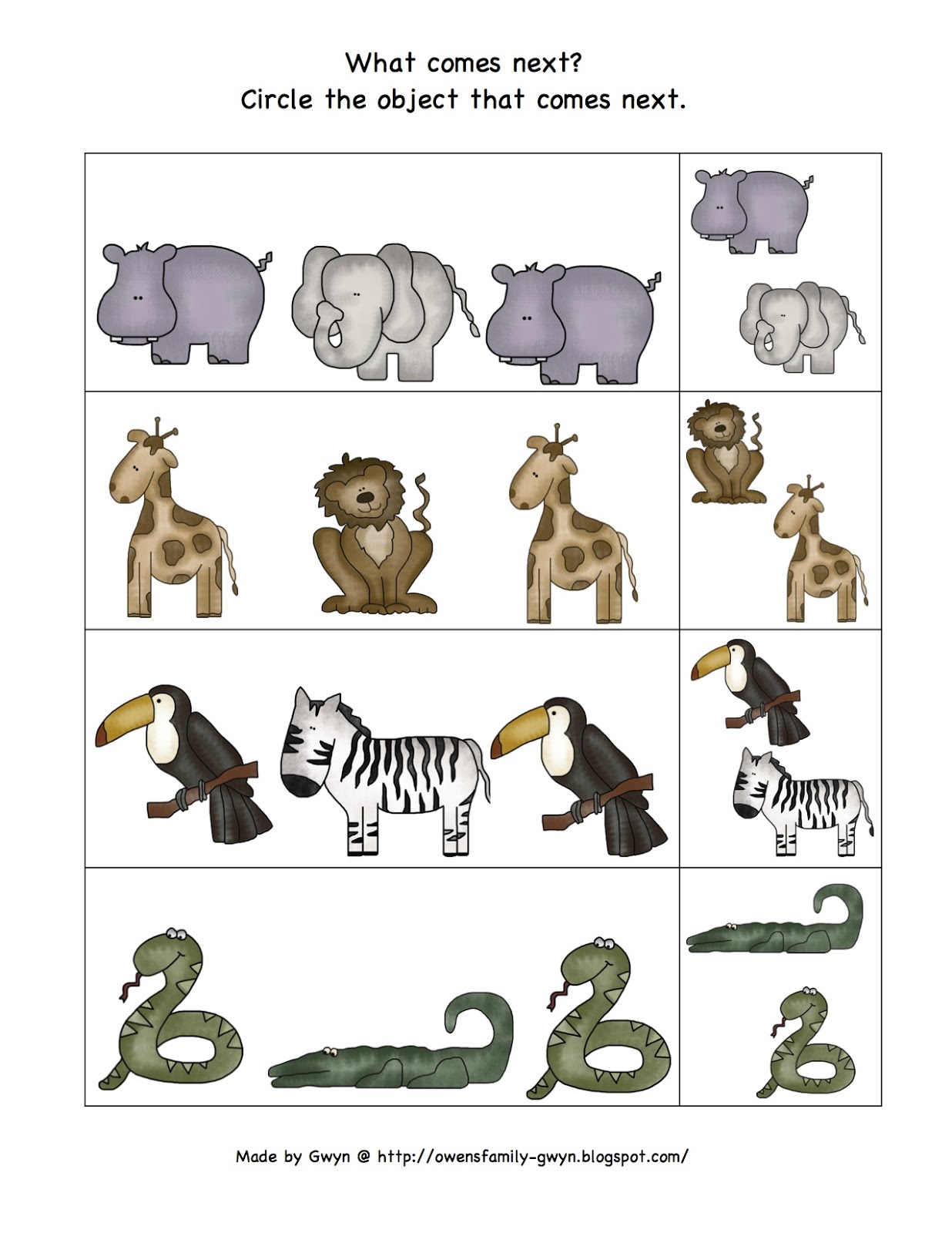 January 2013 Preschool Printables