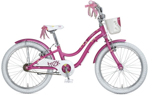 pink bike with streamers