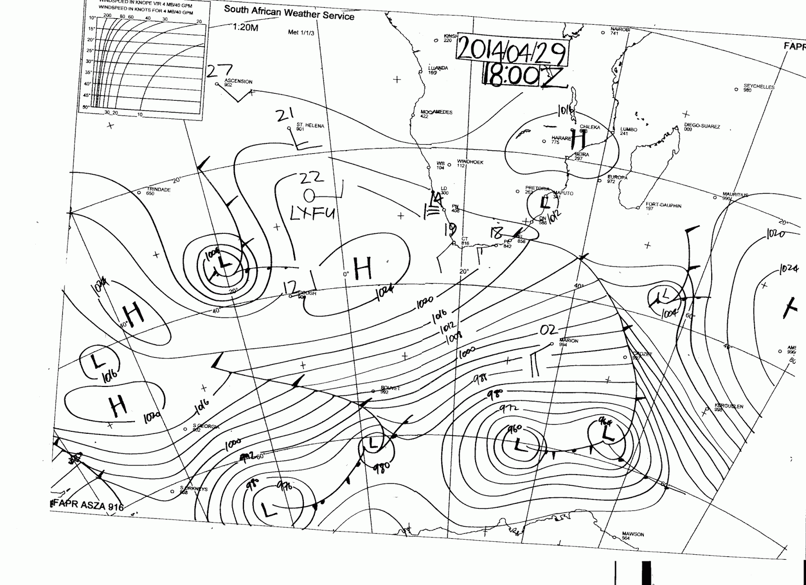 Weather Sa Synoptic Chart
