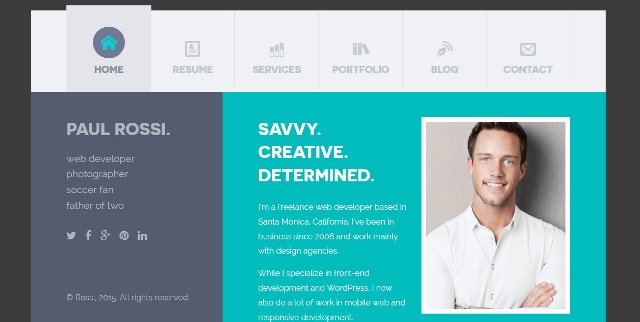 Savvy - Personal vCard Resume & Portfolio Template