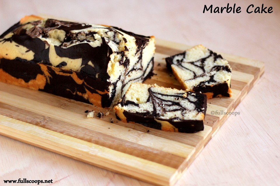 Marble Cake Recipe / Vanilla and Chocolate Marble Cake ~ Full Scoops