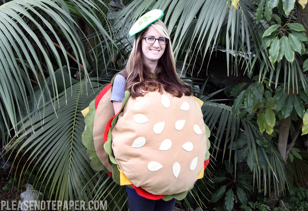 Please Note DIY NoSew Burger Costume