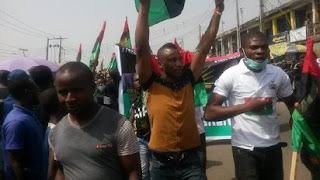Biafra protest at Alaba International Market in Lagos