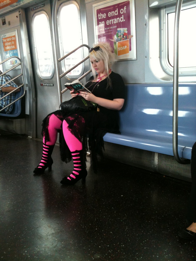 nerdy legs on train
