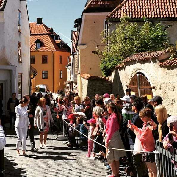 Crown Princess Victoria of Sweden and Prince Daniel of Sweden visited the Island of Gotland. Also visits the newly built bee-hotel. Gotland Governor Cecilia Schelin-Seidegård