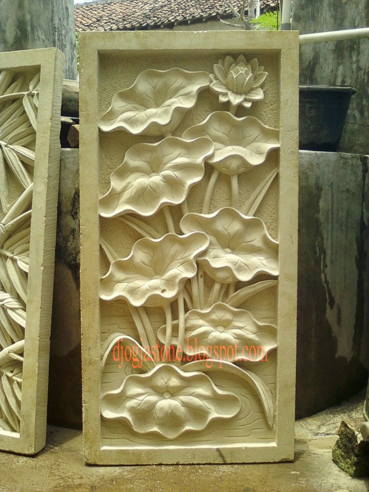 Relief Lotus Ukiran Batu Alam relief lotus ukiran batu alam