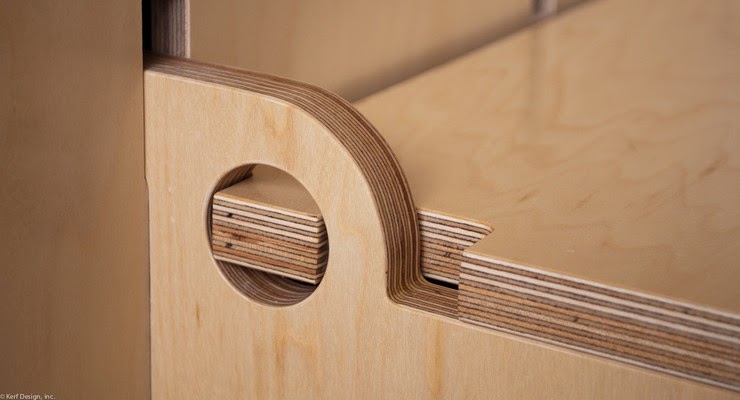 Pared - estantería de madera personalizable|Espacios en madera