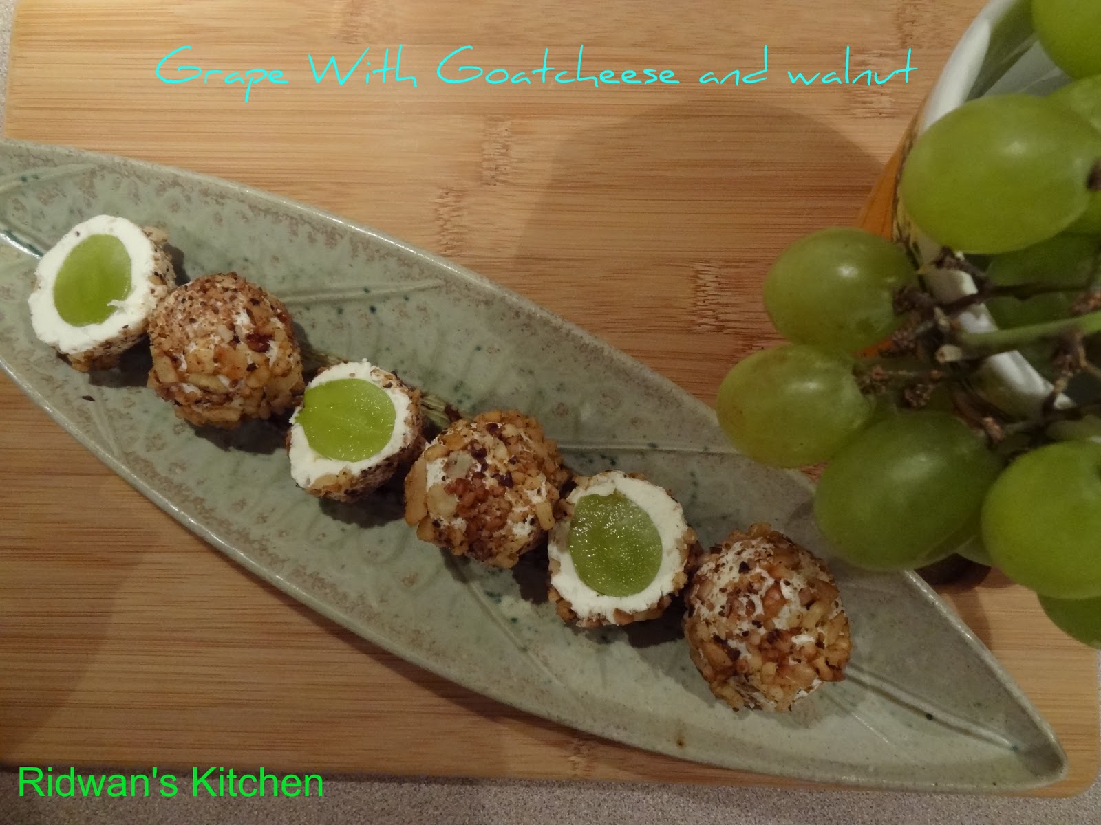 Grape with Goat cheese and walnut