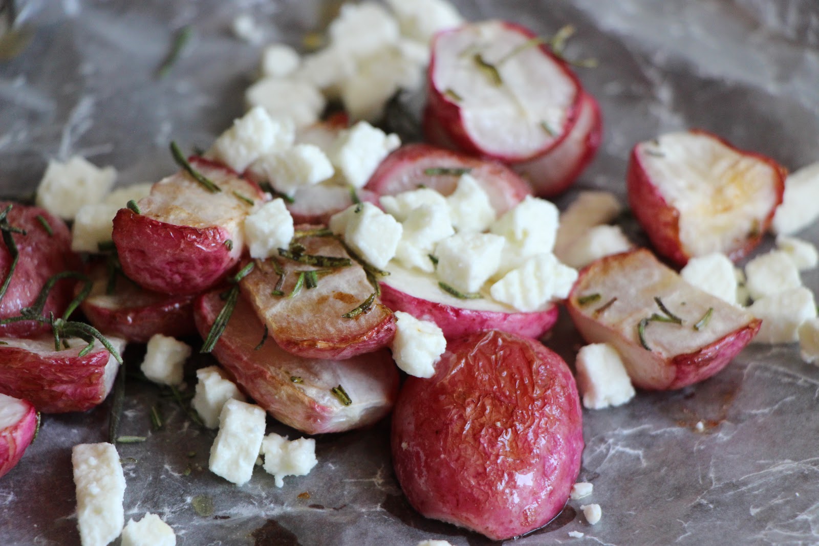 Roasted Radishes with Rosemary & Feta Breakfast At Carol's