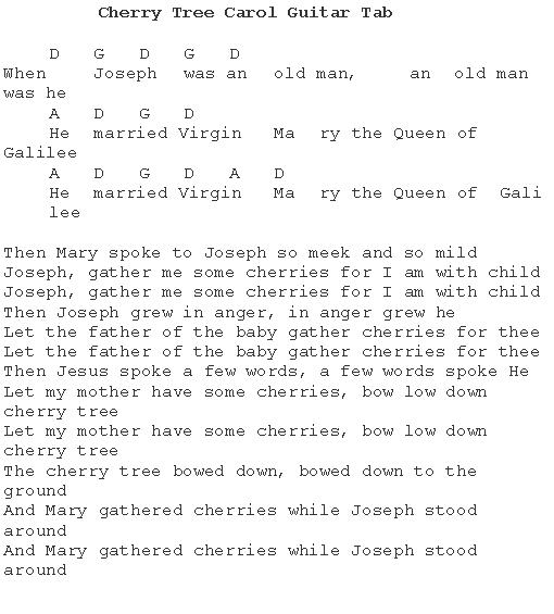 Cherry Tree Carol Christmas Carols Lyrics and History