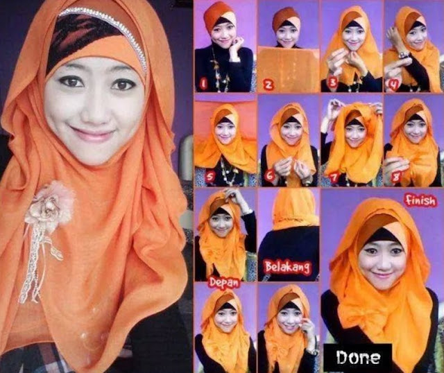 Cara Mudah Memakai Hijab Segi Empat