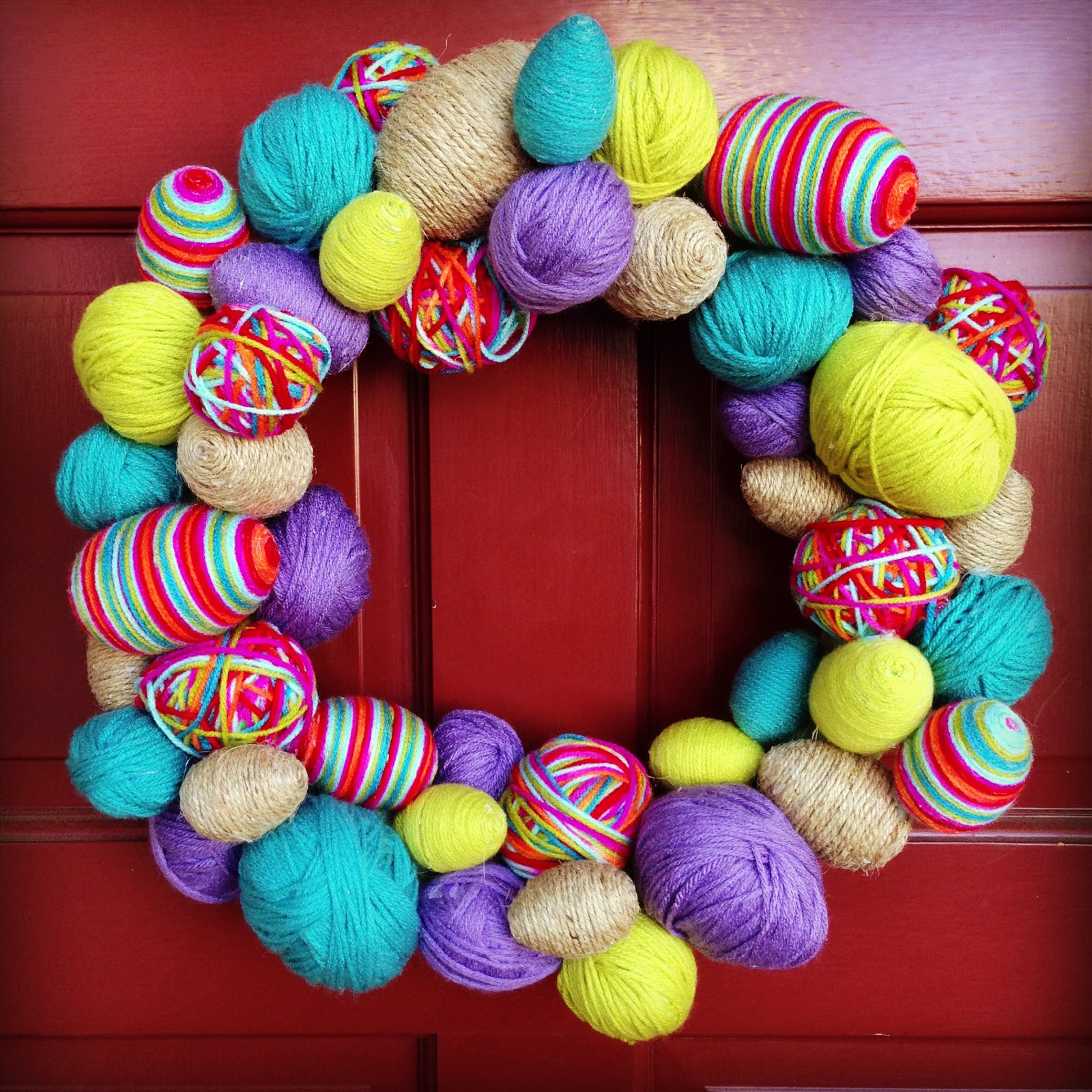 Little Miss Mommy Yarn Easter Egg Wreath
