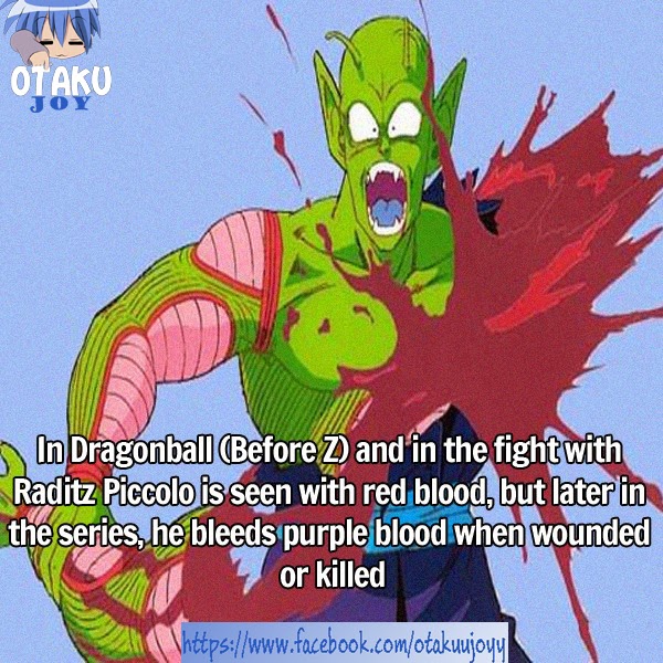 Dragon Ball Z Piccolo's blood fact