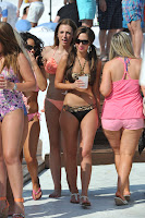 Tulisa Contostavlos shows off her bikini body at a party in Marbella