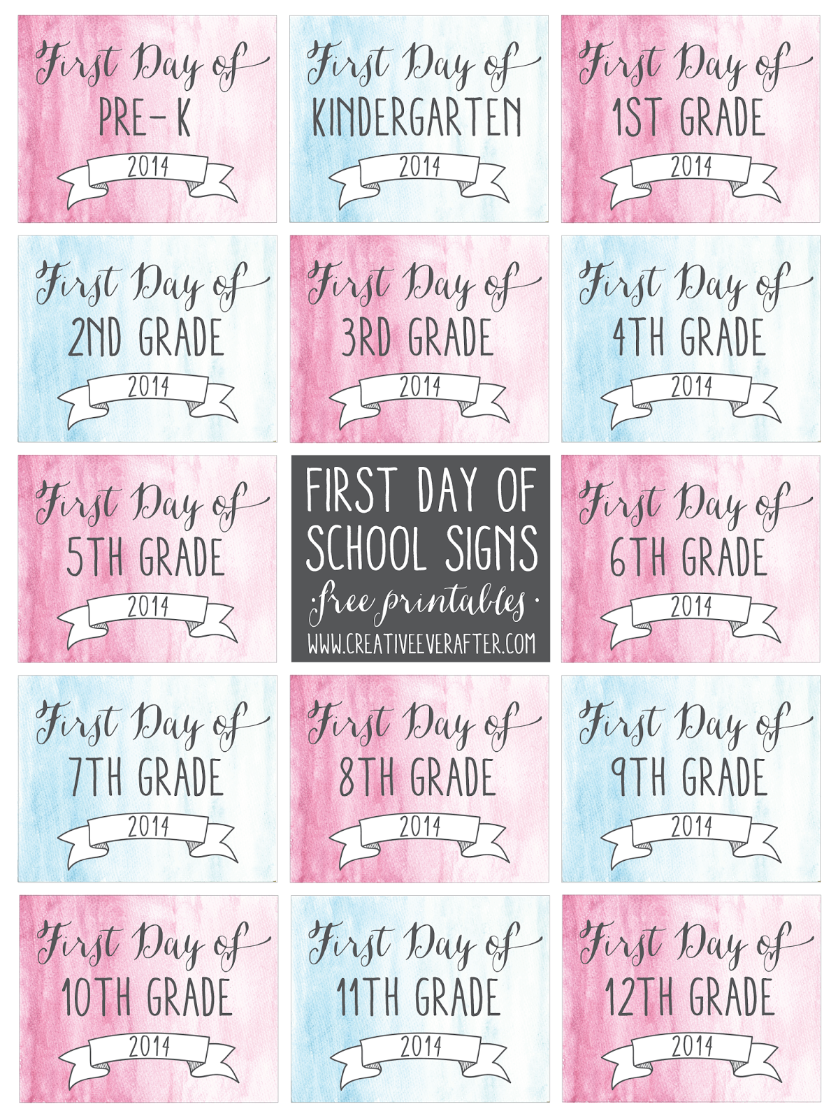 Back to School Signs - Free Printables