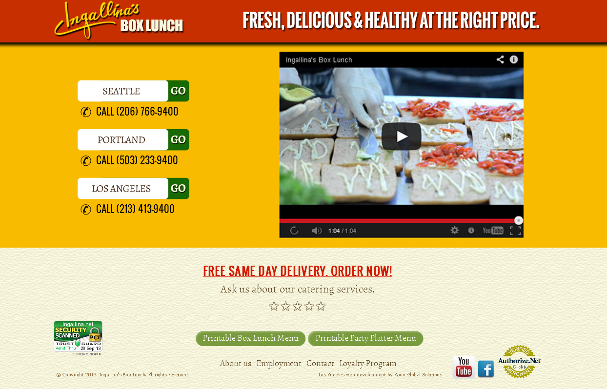 Ingallina’s Box Lunch Kicks Off The New Season With New site