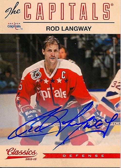 Rod Langway Autographed Washington Capitols Jersey And Card!