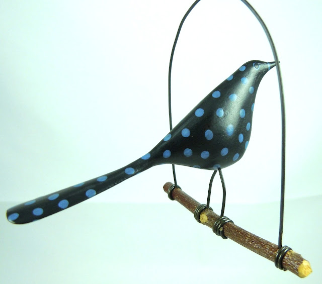 I Love Handmade Bird On A Swing by Chisel and Quill