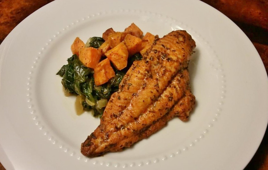 SelfTaught Foodie Spicy OvenRoasted Catfish with Sautéed Greens and