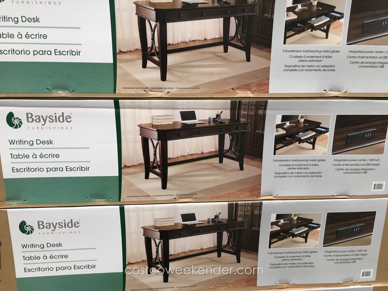 Bayside Furnishings Writing Desk Costco Weekender