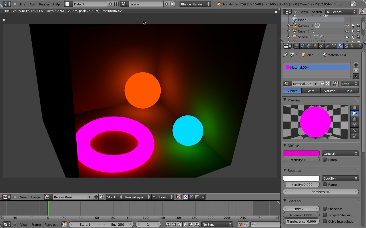 Belajar Grafis Desain Tutorial Membuat Efek Neon Glow di Blender [2.59]