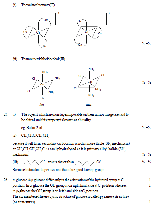 Solved sample paper chemistry 12 NCERT Solutions, CBSE Sample Papers