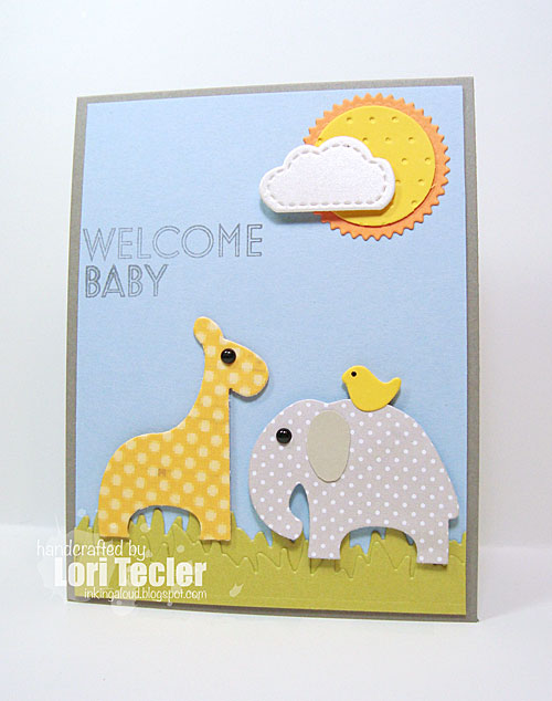 Welcome Baby card-designed by Lori Tecler/Inking Aloud-stamps and dies from Clear and Simple Stamps