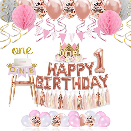 Xonara 1st Birthday Girl Decorations Princess Theme 85 Piece
