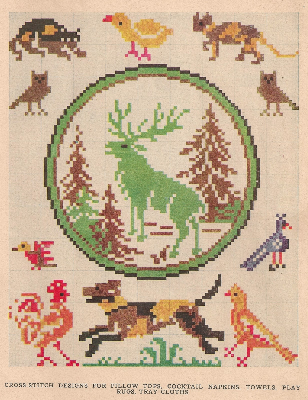 Sentimental Baby Free Vintage Colored Cross Stitch Pattern