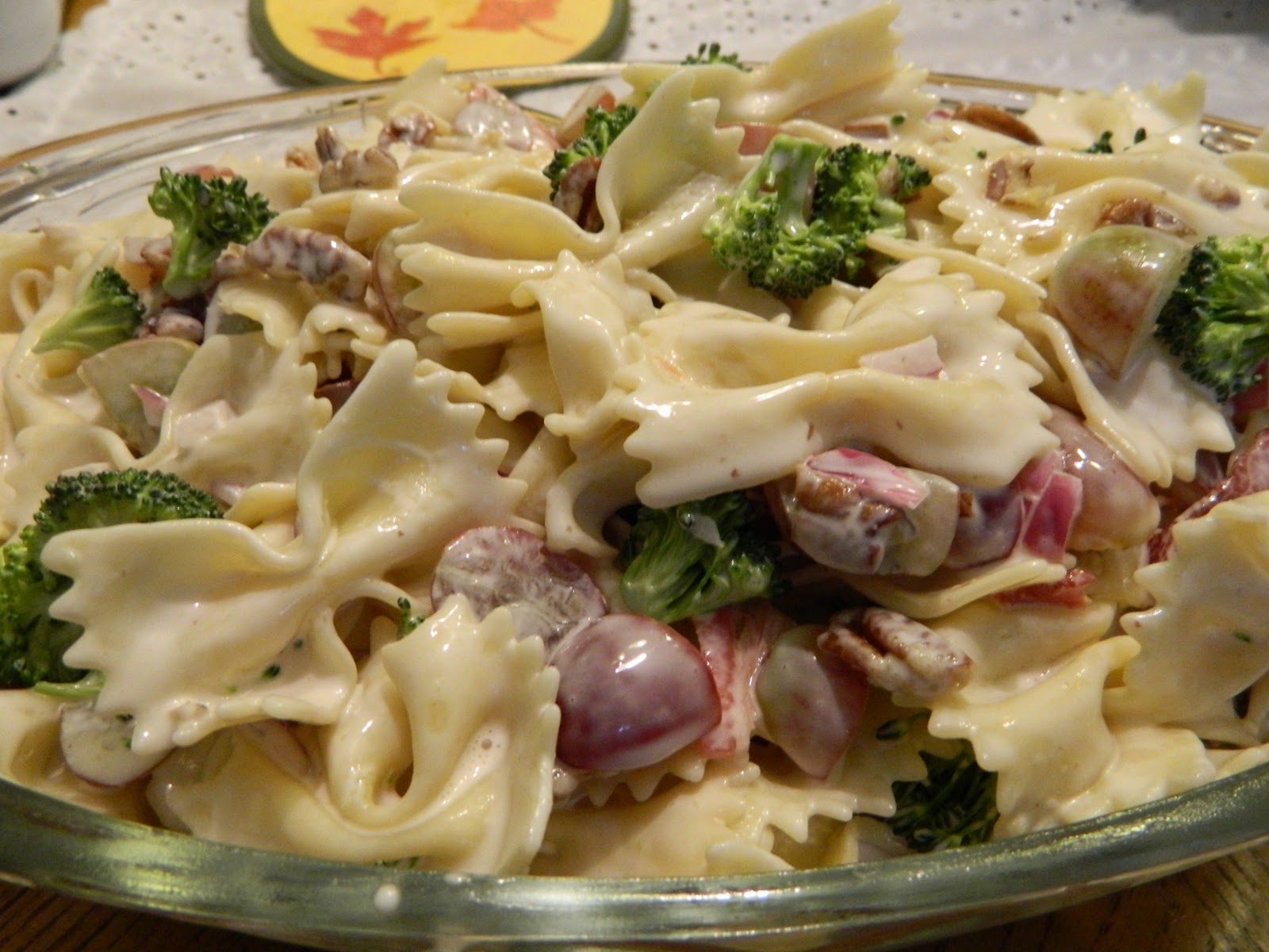 Kathieys Recipe Review."Broccoli, Grape, and Pasta Salad" Southern
