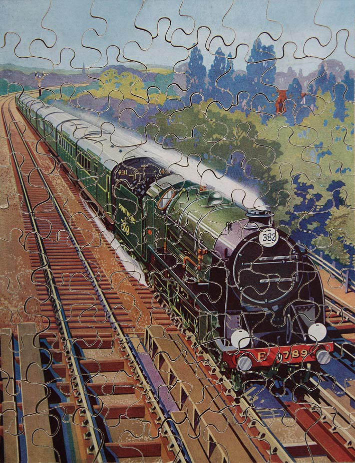 STEAM TRAINS AND JIGSAW PUZZLES Two vertical format jigsaws
