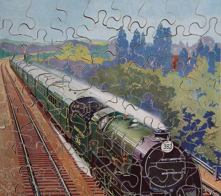 STEAM TRAINS AND JIGSAW PUZZLES Two vertical format jigsaws