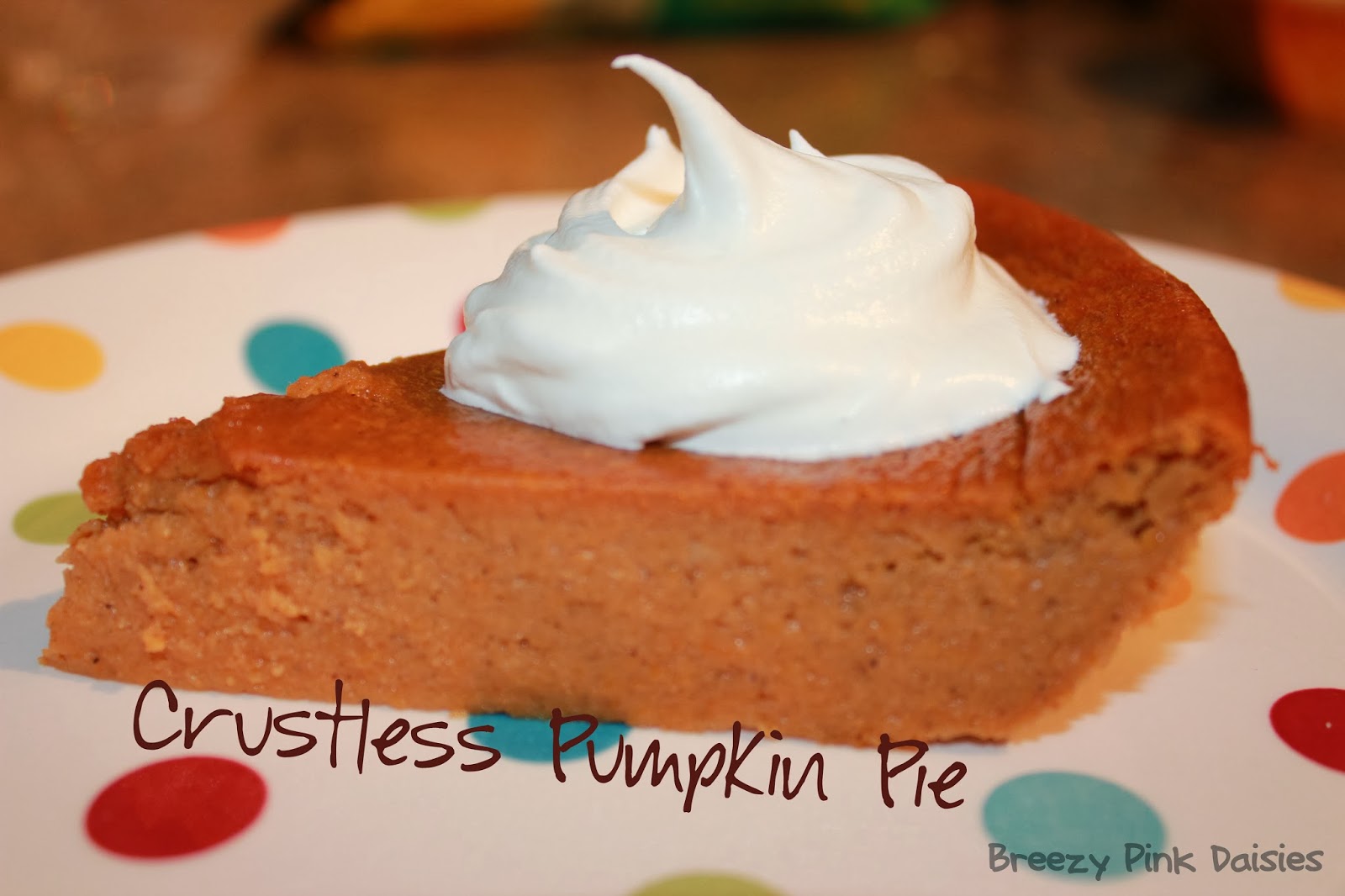 Breezy Pink Daisies Crustless Pumpkin Pie