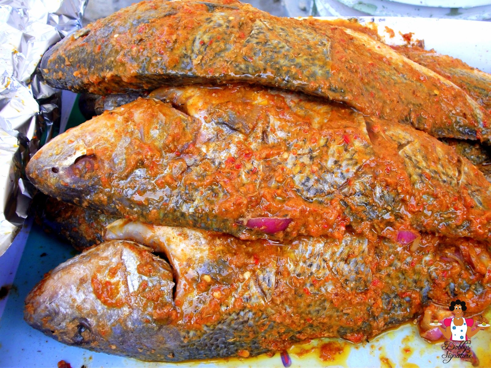 Barbecued Marinated Croaker fish Recipe On Street Foodie Waka Dobby's Signature
